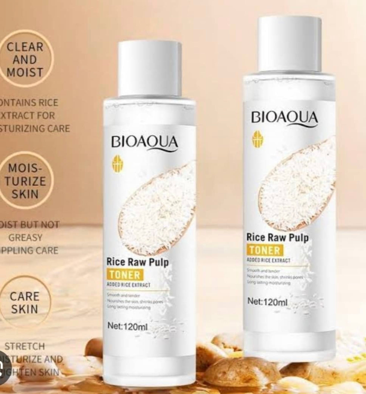 BIOAQUA RICE RAW PULP TONER 120ML