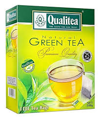 QUALITEA NATURAL GREEN TEA PREMIUM QUALITY 100 SATCHET TEA BAGS