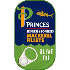 PRINCES MACKEREL FILLETS in OLIVE OIL 125g. Exp Date: Oct 2028