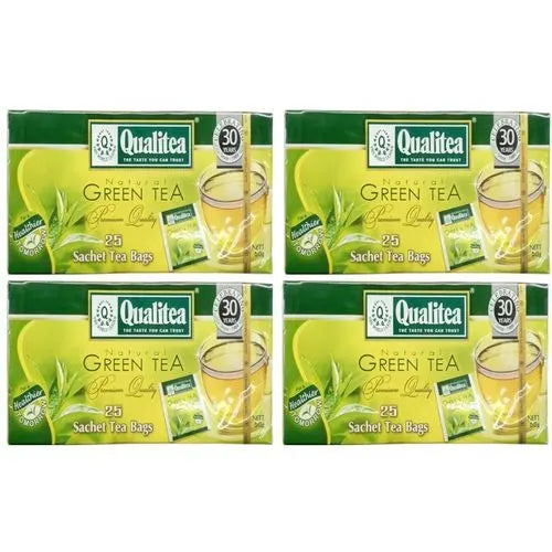 QUALITEA NATURAL GREEN TEA 25 SATCHET TEA BAGS. [EXP DATE: 05/2028]