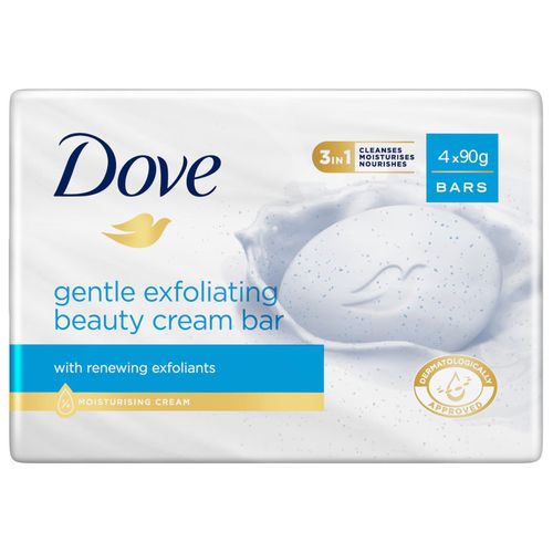 DOVE GENTLE EXFOLIATING BAR SOAP [4 x 90g BARS]
