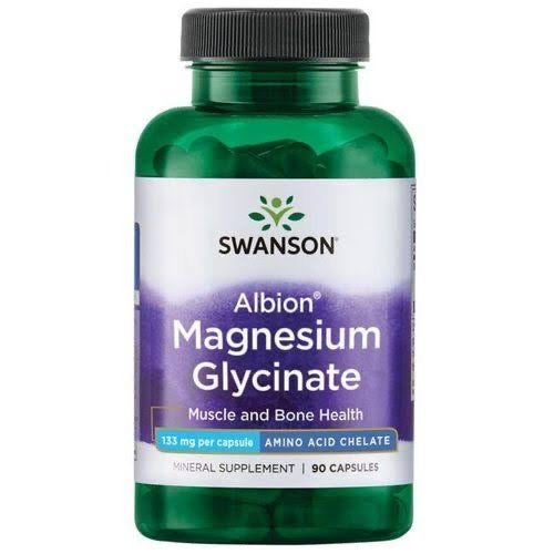 SWANSON MAGNESIUM GLYCINATE| 135mg per CAPSULE | 90 CAPSULES|BB:01/2026