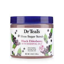 DR TEAL'S SHEA SUGAR SCRUB [BLACK ELDERBERRY WITH ESSENTIAL OILS] 538g
