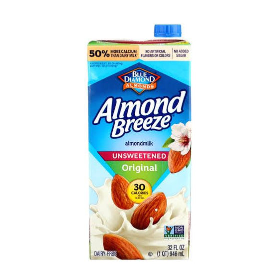 BLUE DIAMOND UNSWEETENED DIAMOND MILK 946ml. Exp: JUNE 2027