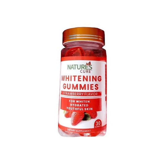 NATURES CURE WHITENING GUMMIES| 30 STRAWBERY FLAVOURED GUMMIES|BB:11/26/2025