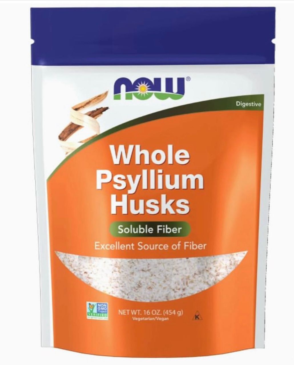 NOW Psyllium husk 454g. EXP Date: Oct 2027