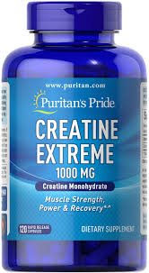 PURITAN'S PRIDE CREATINE EXTREME DIETARY SUPPLEMENT| 1000MG| 120 CAPSULES| BB: 12/2025