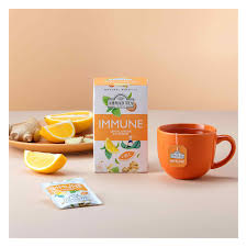 AHMAD TEA LONDON IMMUNE LEMON,GINGER,TUMERIC +VITAMIN C [20SATCHETS] EXP DATE: 04.01.2026