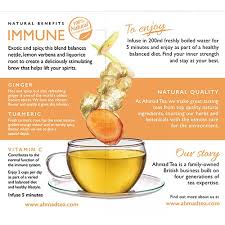 AHMAD TEA LONDON IMMUNE LEMON,GINGER,TUMERIC +VITAMIN C [20SATCHETS] EXP DATE: 04.01.2026