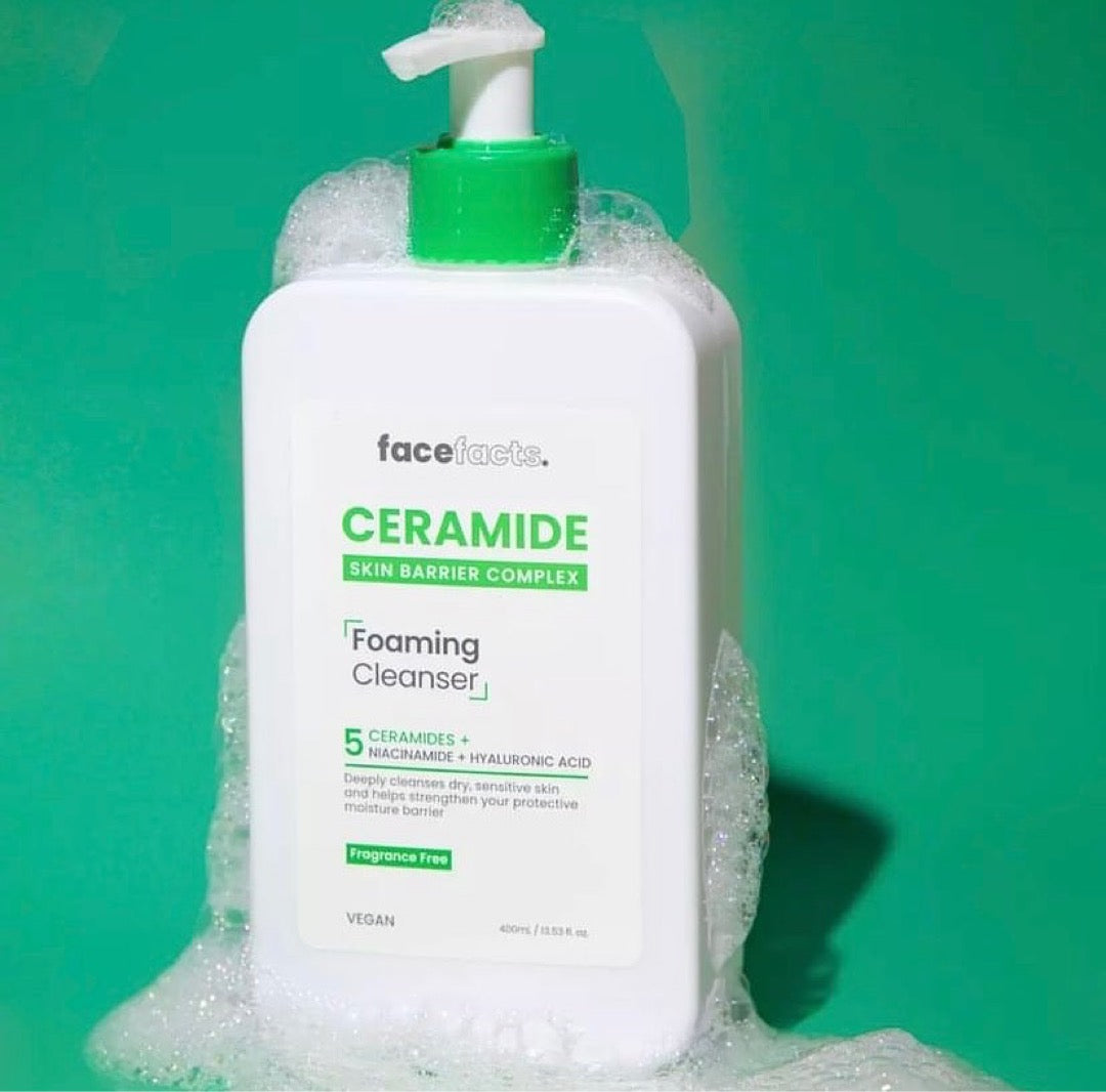FACE FACTS CERAMIDE SKIN BARRIER COMPLEX FOAMING CLEANSER NIACINAMIDE + HYALURONIC ACID 400ml