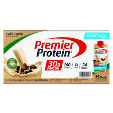 PREMIER PROTEIN SHAKES| CAFE LATTE FLAVOUR| 15 BOTTLES PER CARTON | 160g EACH Bottle. Exp Date: Oct 2025